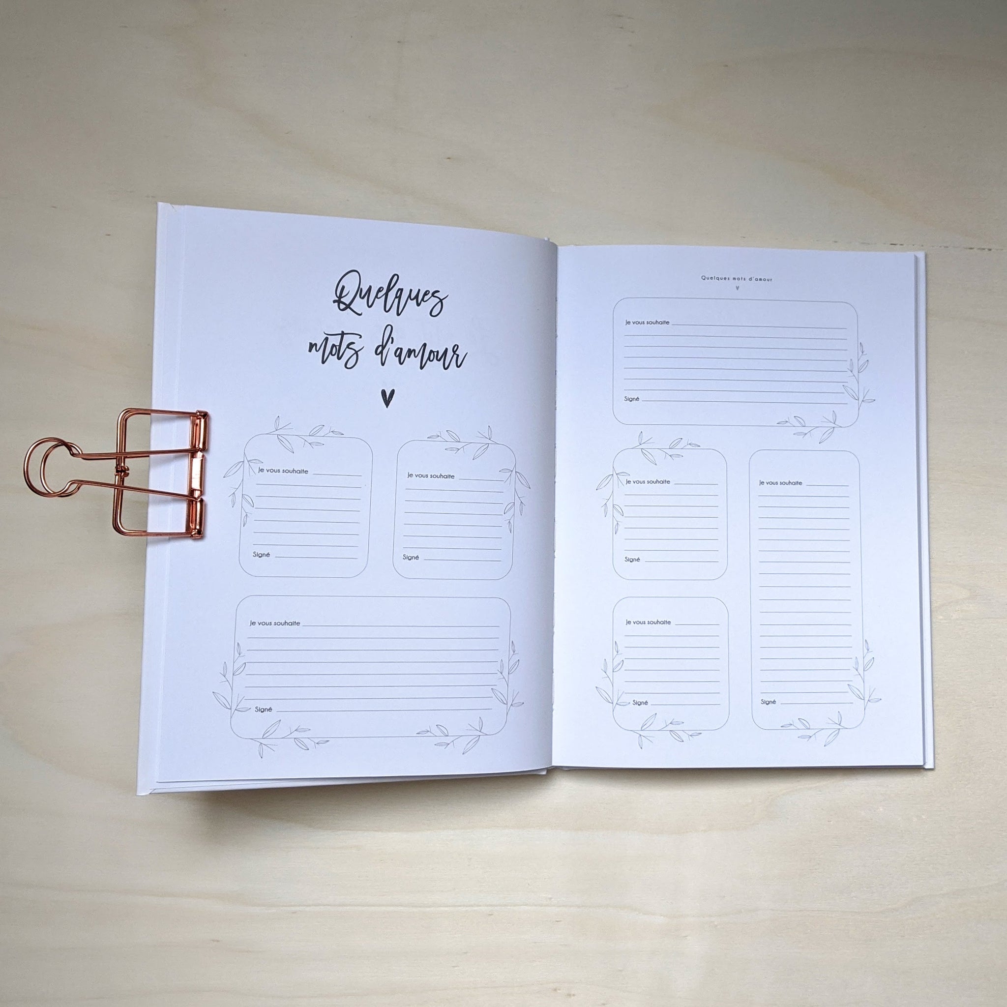 TE Whaka Livre d'or mariage pré-rempli | Vive les mariés | 68 pages, couverture rigide, 24x17cm | Livre d'or de mariage - Album de mariage (Bleu